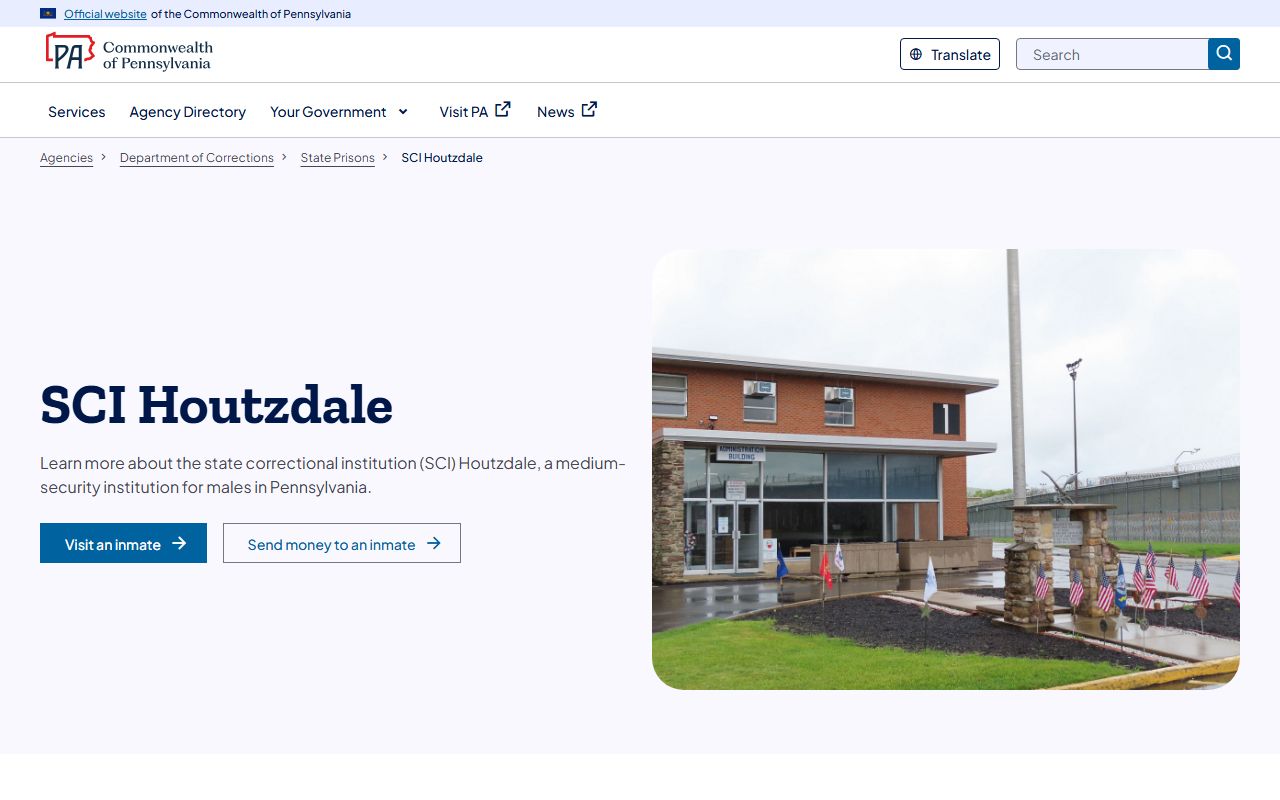 SCI Houtzdale inmate lookup and state prison facility page